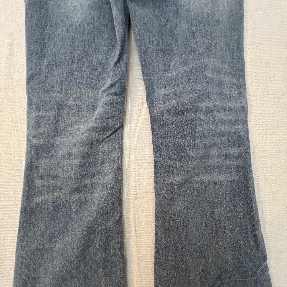 Rise Supply Co Flare Jeans Womens Size 3 Green Vintage Wash Cotton Blend Stretch - Picture 13 of 15
